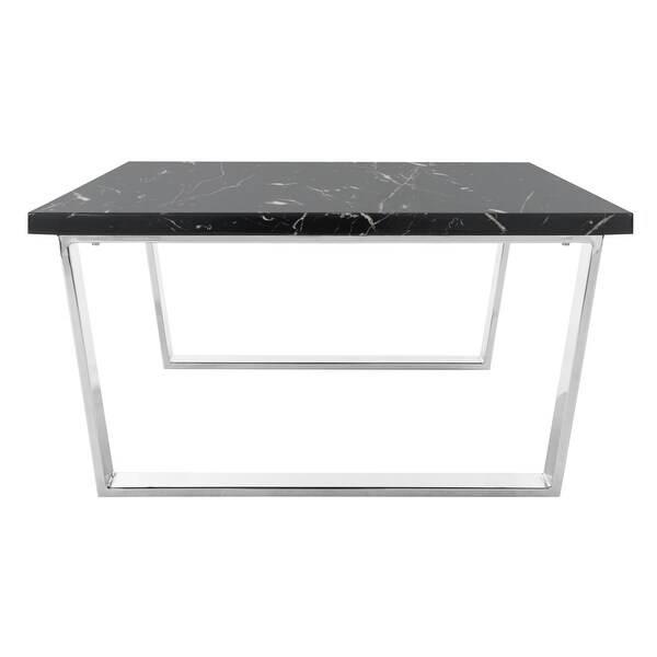 SAFAVIEH Carmen Black/ Chrome Square Coffee Table - 31.5