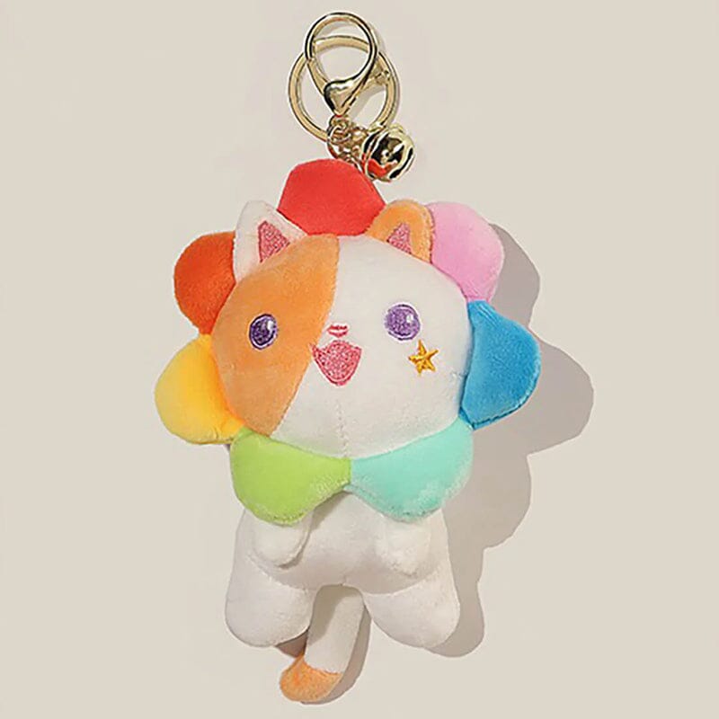 Colorful Sunflower Cat Keychain