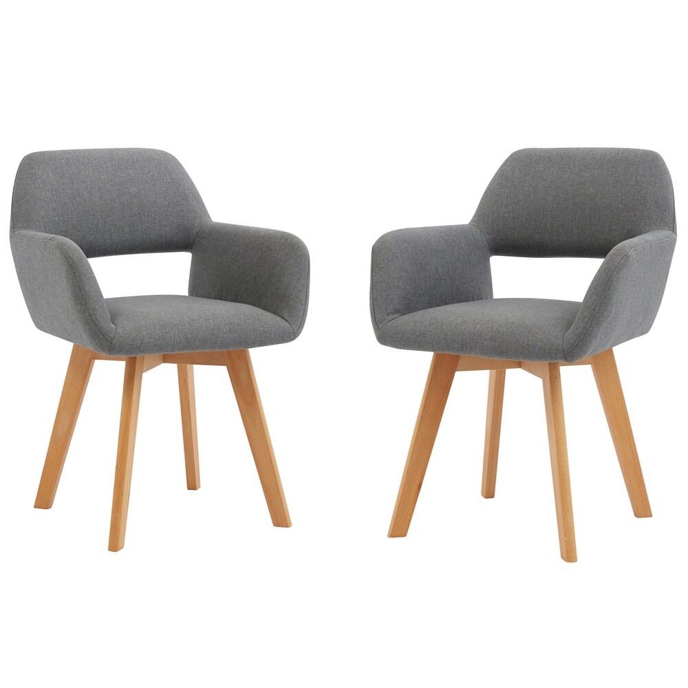 Modern Linen Fabric Dining Chairs (Set of 2)