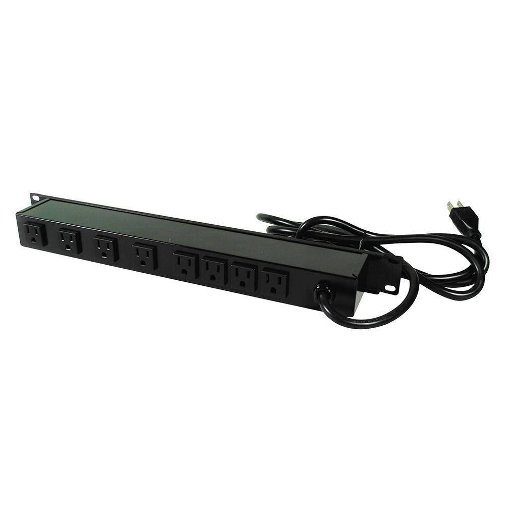 Legrand Wiremold 8-Outlet 15 Amp Rackmount Power Strip 15 ft. Cord J08B2B