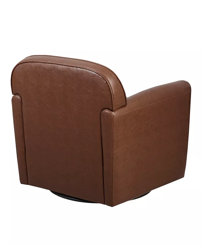 Madison Park Archer 30.5 Wide Faux Leather 360 Degree Swivel Arm Chair