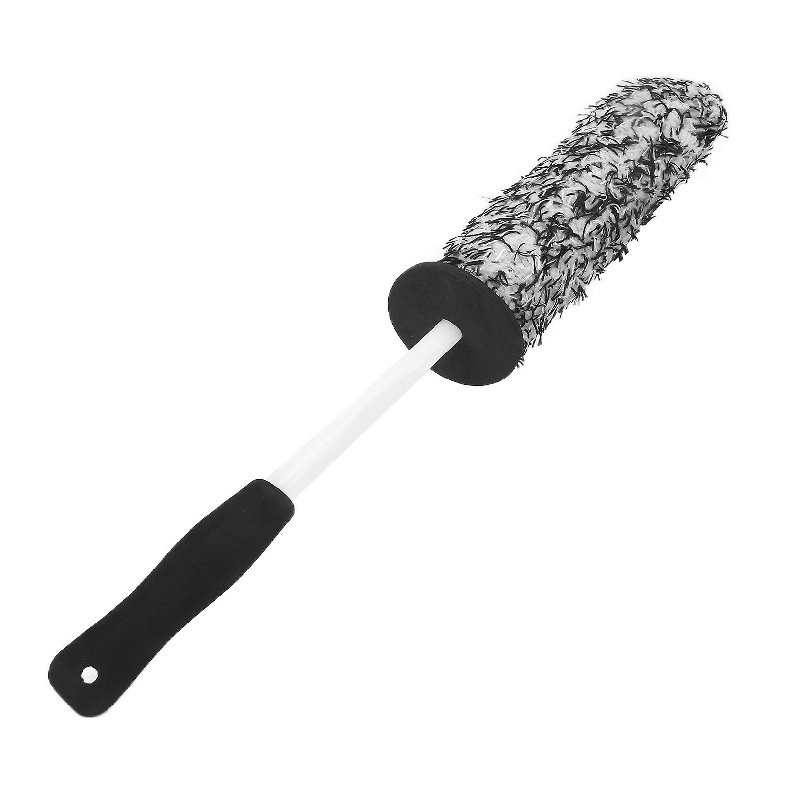 Car Wheel Tire Cleaning Brush Microfiber Soft Multipurpose Long Reach For Exhaust Bumper Mudguardgrey White