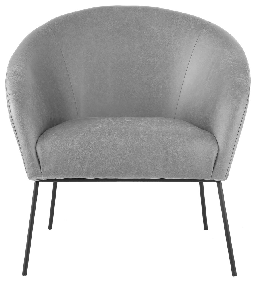 Nicole Miller Shaun Accent Chair With Barrell Metal Frame   Midcentury   Armchairs And Accent Chairs   by Inspired Home  Houzz