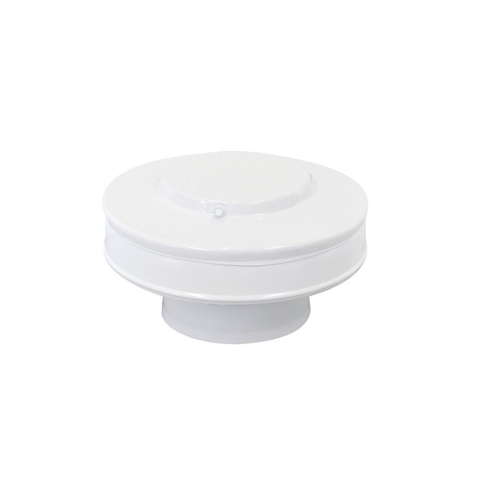 Active Ventilation 4 in. Dia Aluminum Vent Pipe Cap in White VPC-4-WT