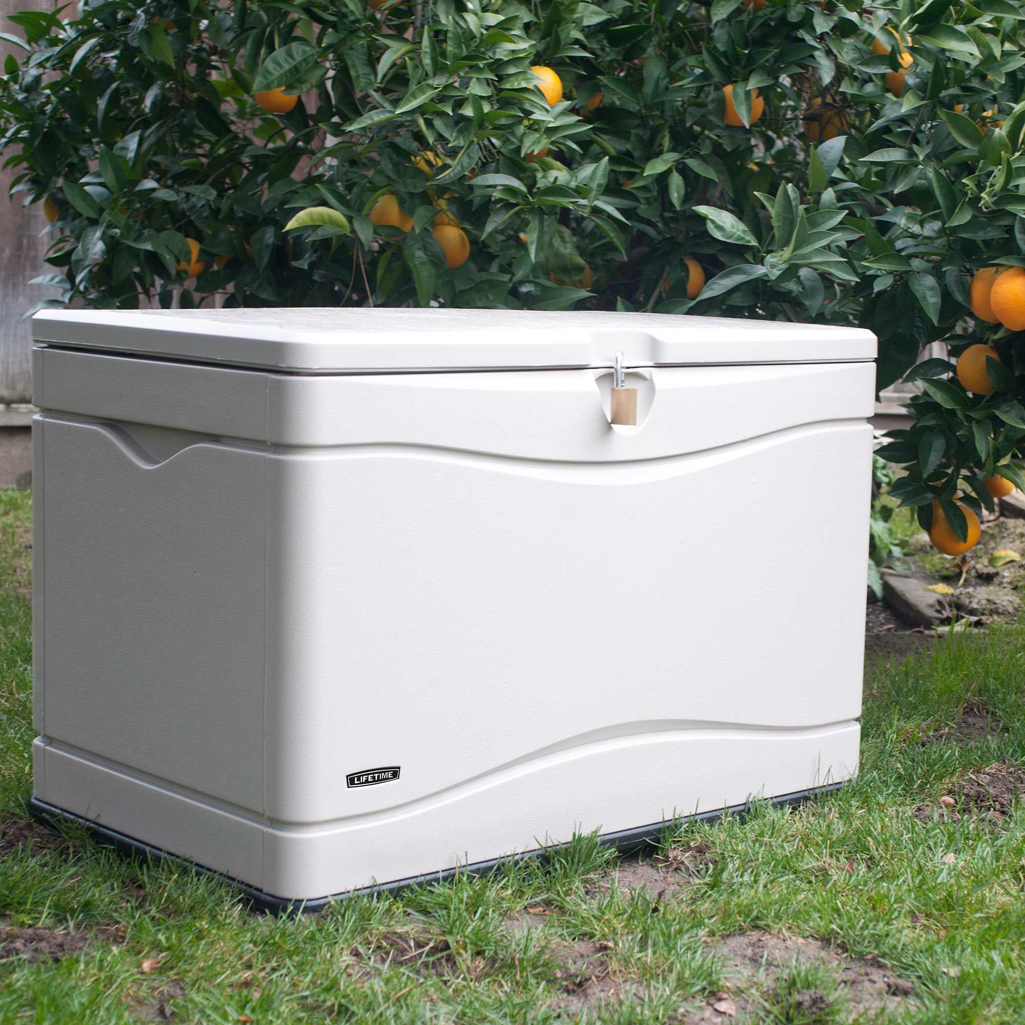 Lifetime Heavy-Duty 80 Gallon Plastic Deck Box, Beige