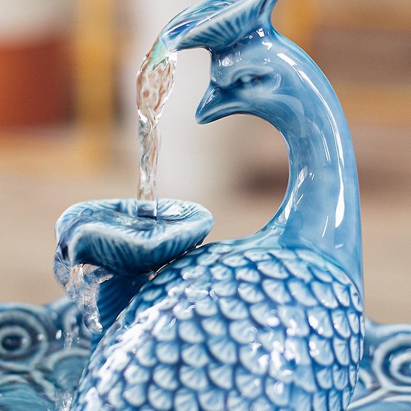 1.3L ceramic peacock pet fountain