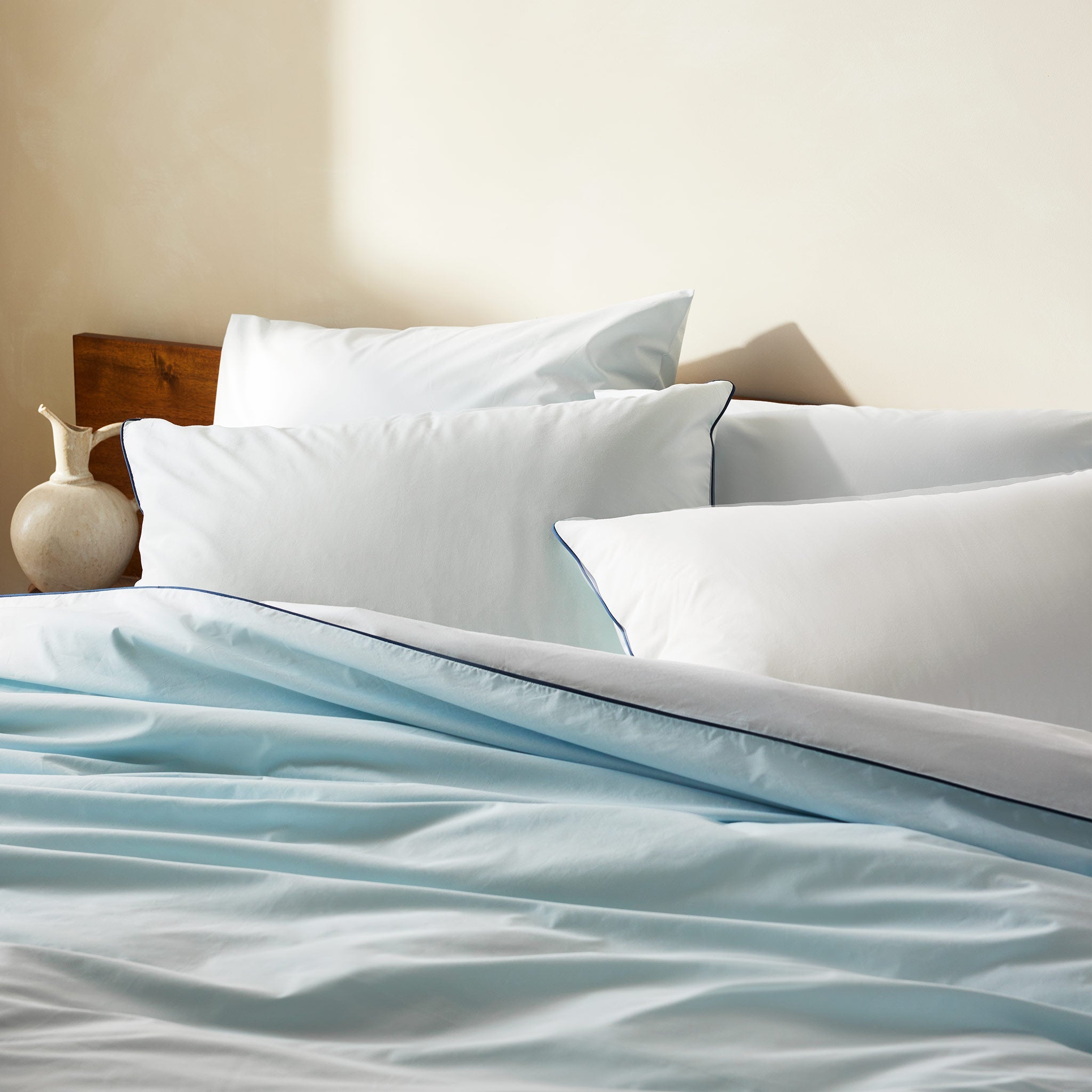 Piped Classic Percale Duvet Cover - Last Call