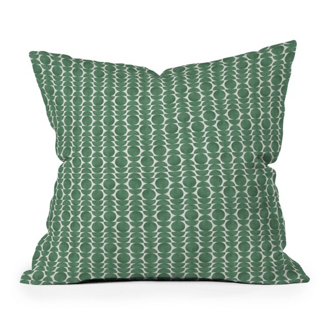 Moonlight Retro Scandinavian Outdoor Throw Pillow Green Deny Designs