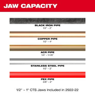 MW M18 18-Volt Lithium Brushless Force Logic Press Tool Kit with 12 in. - 2 in. Jaws with Hacksaw Light 5.0Ah Battery 2922-22-2719-20-2357-20-48-11-1850