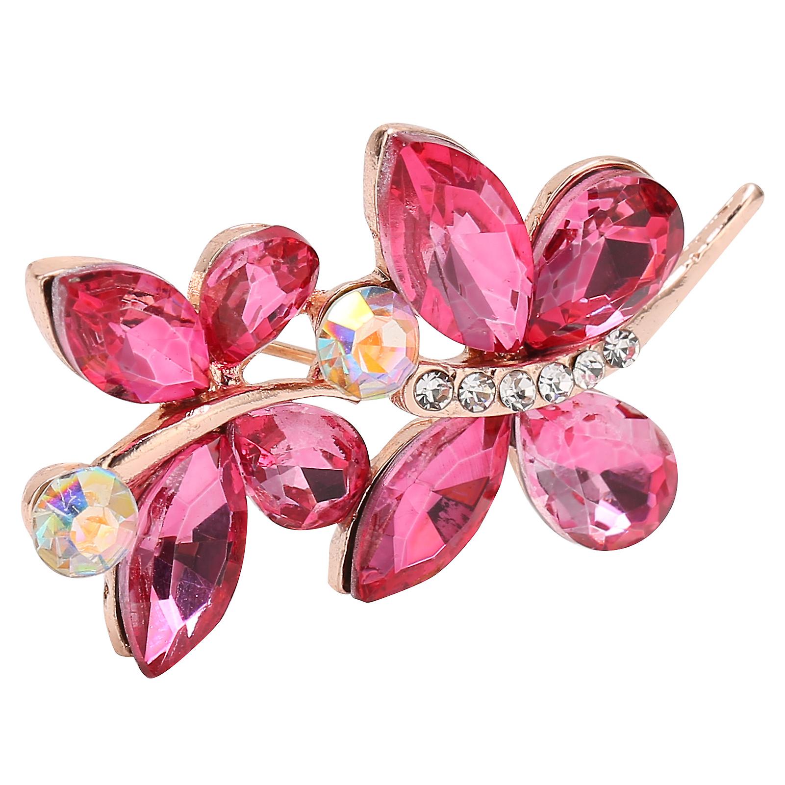 Faux Crystal Butterfly Brooches Alloy Women Brooch Pin Clothes Accessories For Wedding Banquet