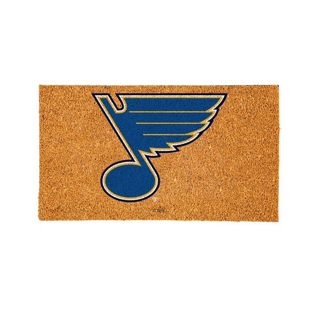 Evergreennhlst Louis Blues Logo Natural Coir 28 X 16 Inches Indoor Outdoor Doormat