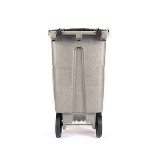 Toter 64 Gal. Graystone Trash Can with Wheels and Lid (2 Caster Wheels 2 Stationary Wheels) ACC64-01GST