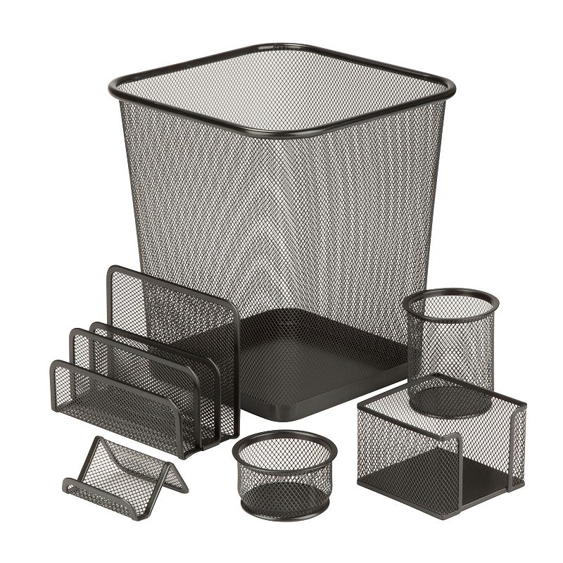 Honey-Can-Do 6-piece Steel Mesh Desk Set