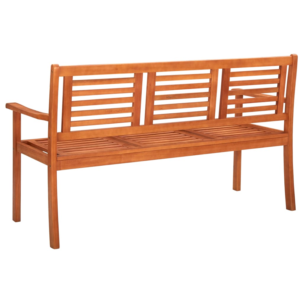 Inlife Garden Bench 3-Seater 59.1" Solid Eucalyptus Wood