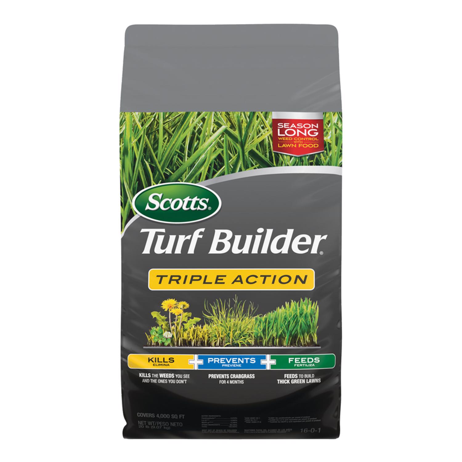 Scotts Turf Builder Triple Action1 Lawn Fertilizer， All Grasses 4000ft