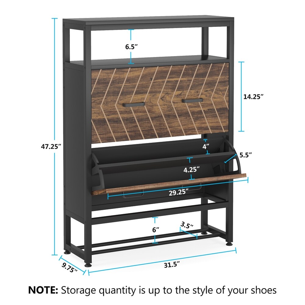 Flip Drawer Shoe Cabinet  Flip Down Shoe Storage Cabinet