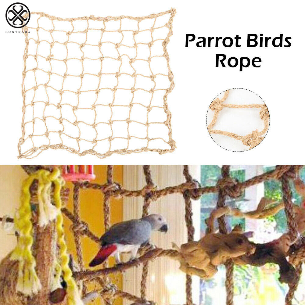 Luxtrada Pet Parrot Perch Bird Climbing Net Jungle Fever Swing Rope Animals Ladder Toys (11.8*7.9inch)