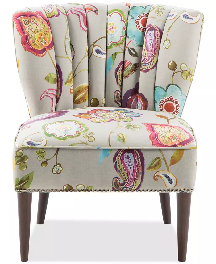 Furniture Lindley Floral Fabric Accent Chair