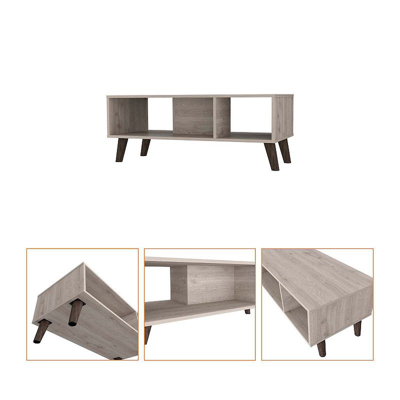 Oregon Coffee Table， Two Open Shelves， Four Legs