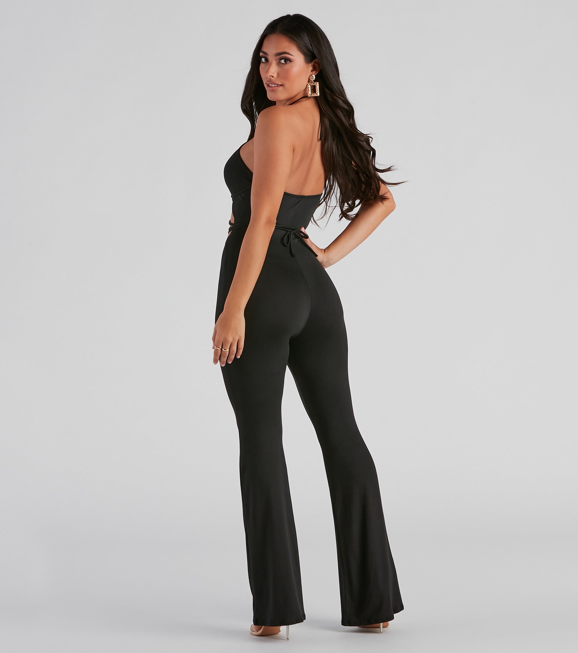 So Fab Halter Strappy Knit Jumpsuit