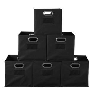 Regency 12 in. H x 12 in. W x 12 in. D Black Fabric Cube Storage Bin 6-Pack HDCHTOTE6PKBK