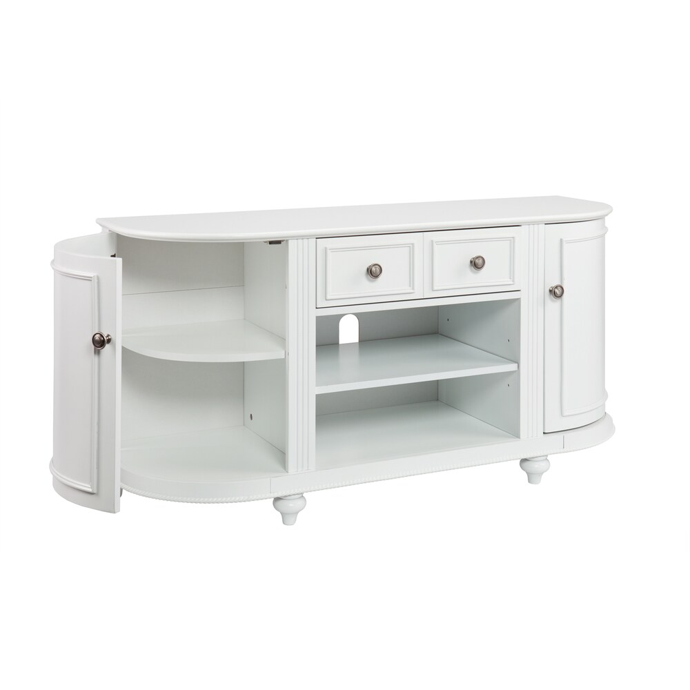 SEI Furniture Wells Modern Farmhouse White Media TV Stand for TV's up to 46\