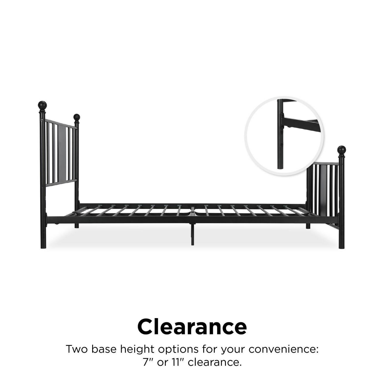 DHP Langham Metal Platform Bed with Adjustable Height， Queen， Black