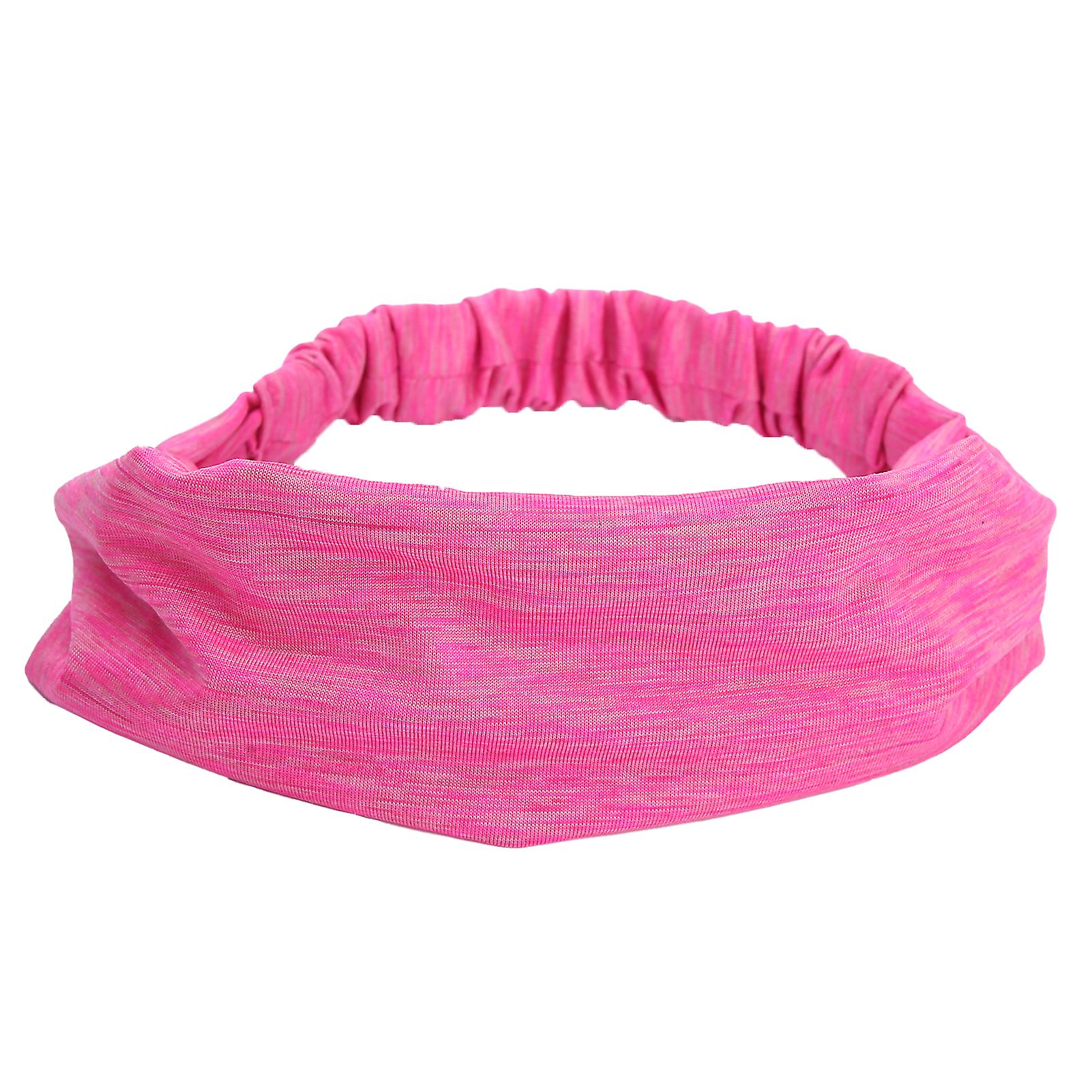 Elastic Headbands Nonslip Sweat Hair Wrap Sport Workout Stretch Headwraps For Men Womenrose Red