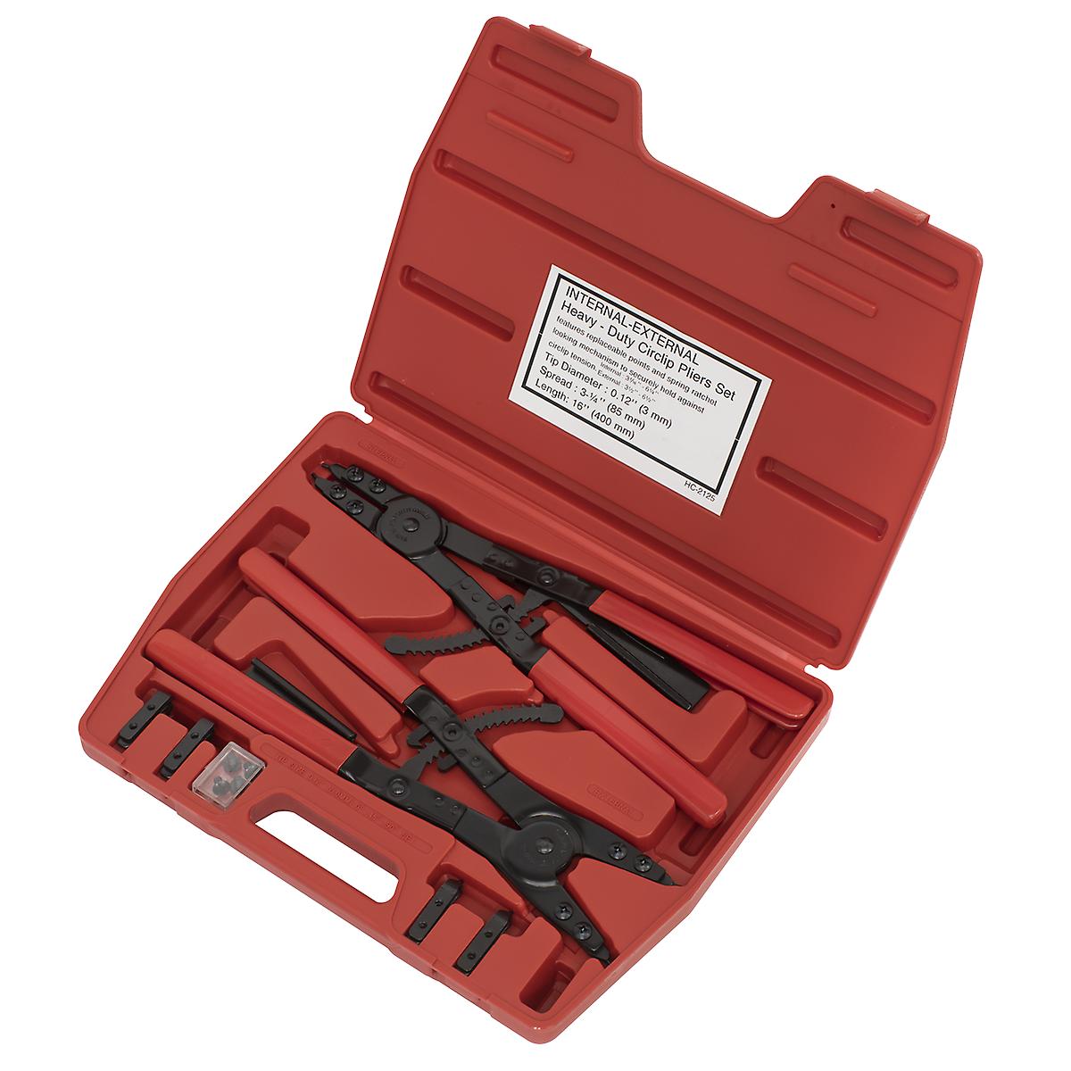 Sealey Ak8501 Circlip Pliers Set Internal/External 400Mm Heavy-Duty