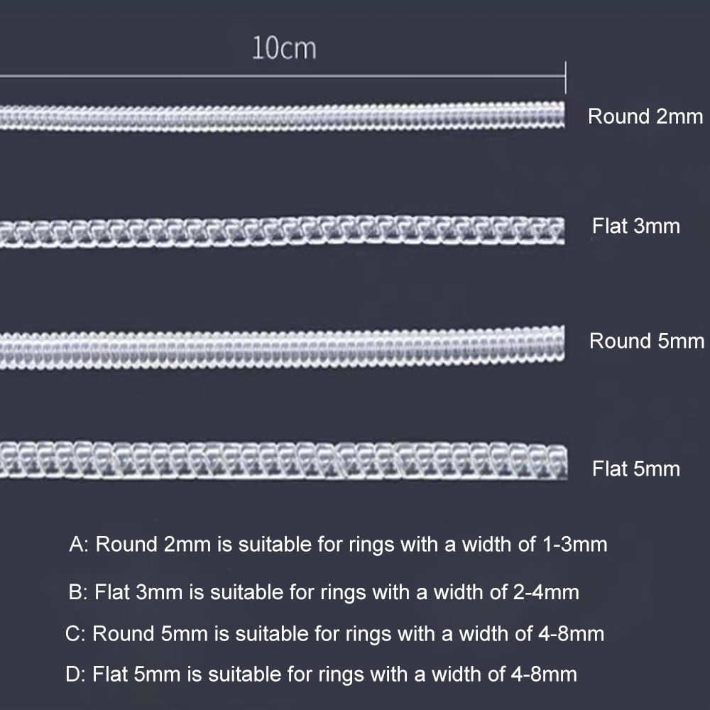 Ibeedow Ring Size Adjuster for Loose Rings - 20 Pack, 4 Sizes for Different Band Widths – Silicone Ring Size Adjuster - Invisible Ring Guards for Women and Men