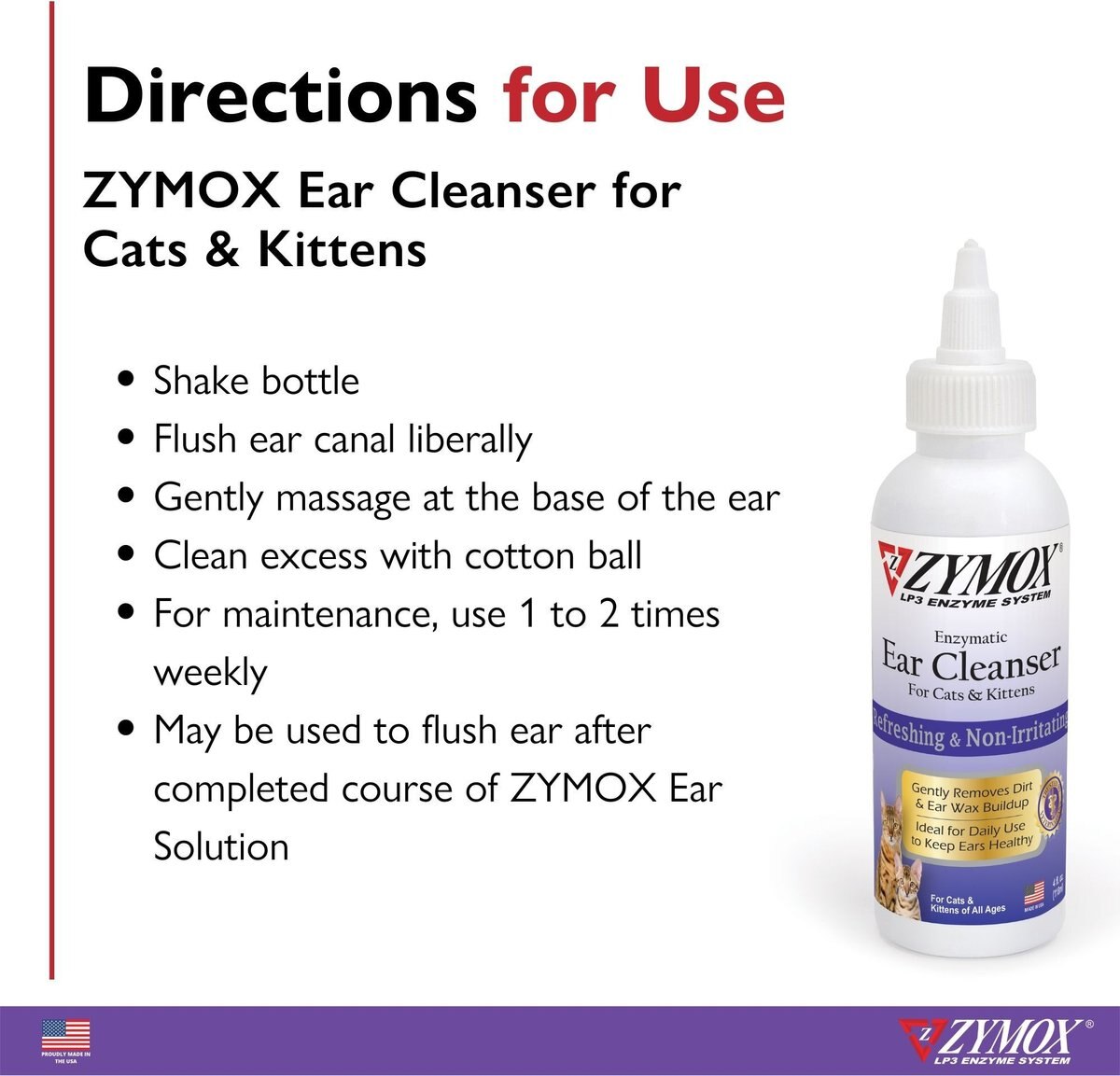 Zymox Enzymatic Cat and Kitten Ear Cleanser， 1-oz tube