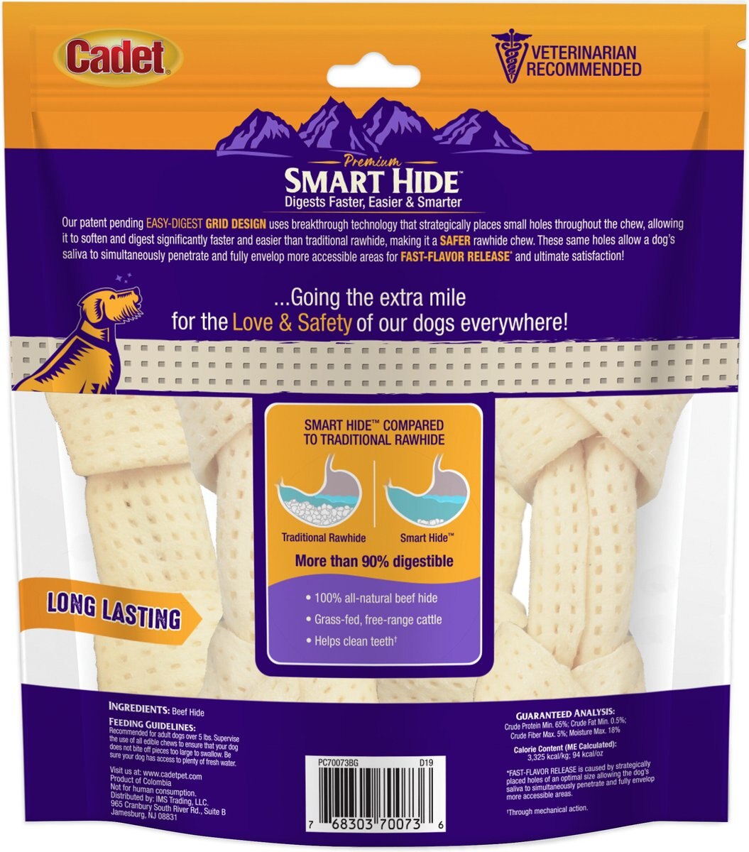 Cadet Smart Hide Easily Digestible Rawhide Knotted Bone Dog Treat