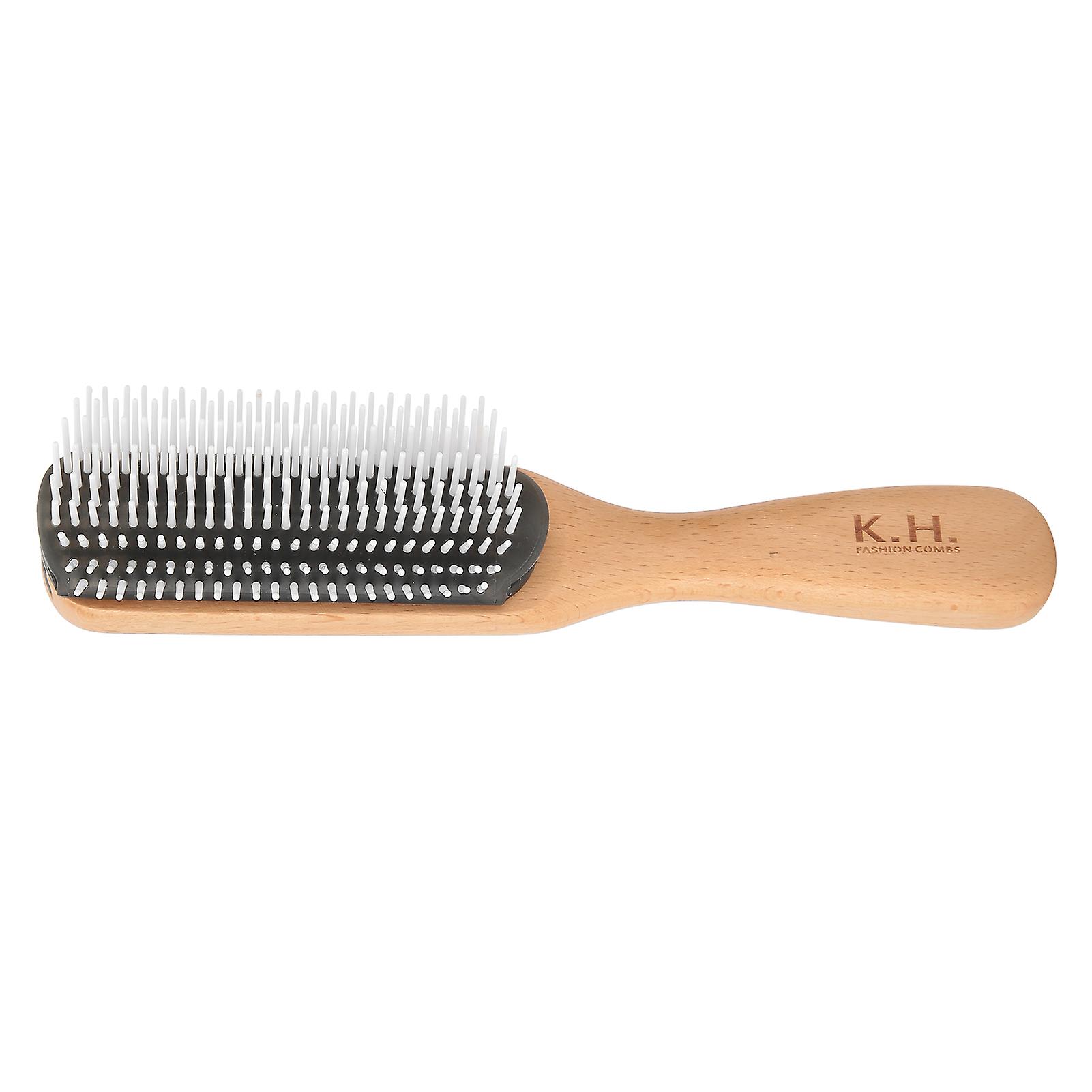 Nine Row Comb Anti-static Curly Hair Comb Wooden Massager Hairdressing Hairbrush