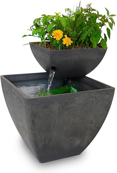 AquaSprouts Fountain Aquaponics Ecosystem Kit， Charcoal， 8-gal