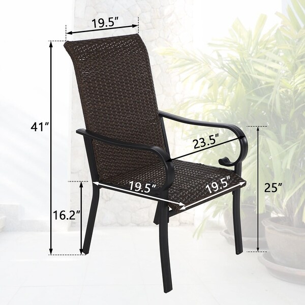 MAISON ARTS Outdoor 7piece Metal and Faux Rattan Dining Set