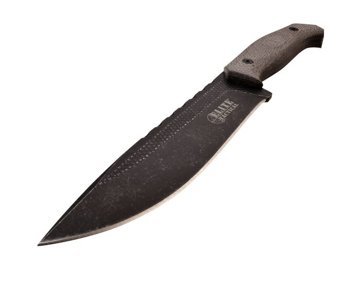 Elite Tactical FIX002L-DSW Micarta Fixed Blade Knife - Black Stonewash ET-FIX002L-DSW