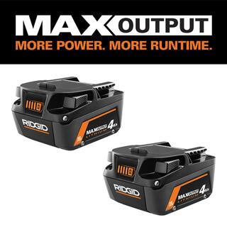 RIDGID 18V Lithium-Ion MAX Output 4.0 Ah Battery (2-Pack) AC840040P