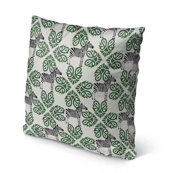 ZEBRA HERD GREEN Indoor|Outdoor Pillow By Kavka Designs