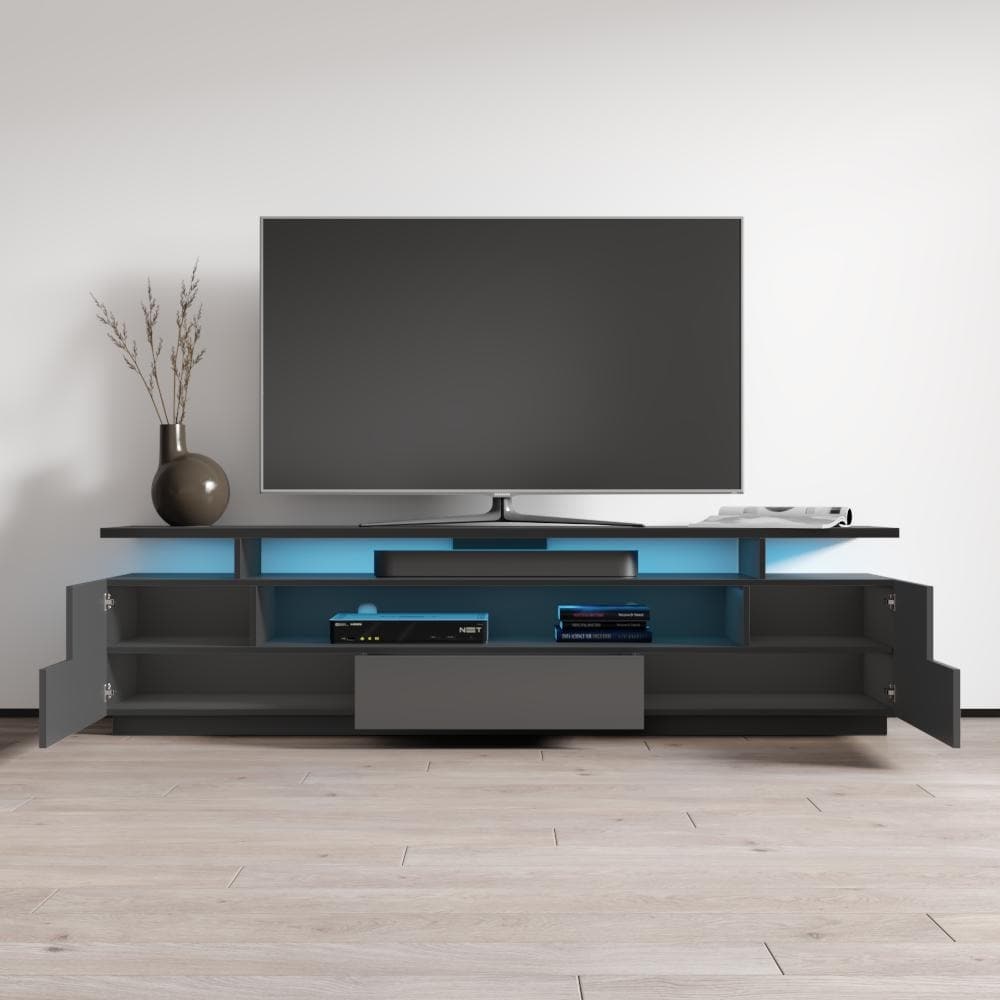 Strick   Bolton Sparkes 77 inch High Gloss TV Stand with LED Lights