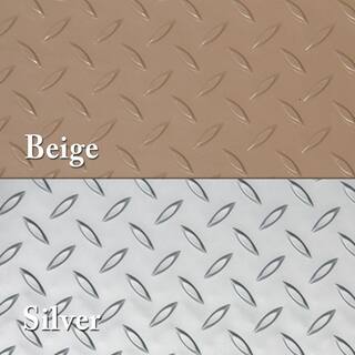 Rubber-Cal Diamond-Plate Metallic 4 ft. x 4 ft. Silver PVC Flooring (16 sq. ft.) 03-W266-S-04