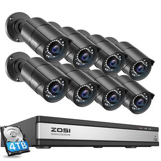 ZOSI 5MP Wired 4K 16-Channel POE 4TB NVR Surveillance System with 8 x Outdoor IP Cameras 120 ft. Night Vision Motion Alert 16SK-2615B8-40-US-A2