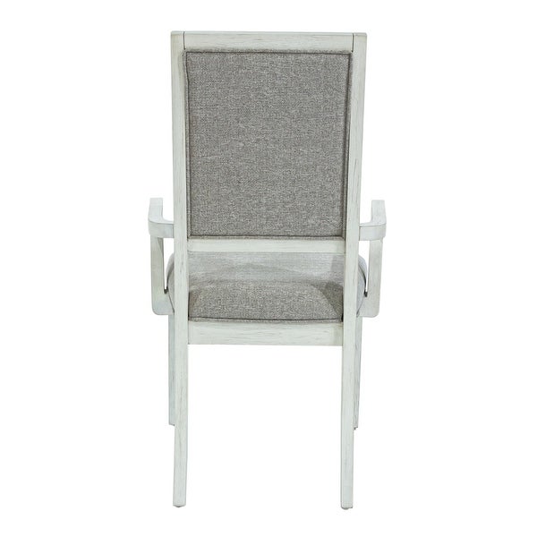 Mirage Wirebrushed White Uph Arm Chair- Set of 2 (Set of 2)