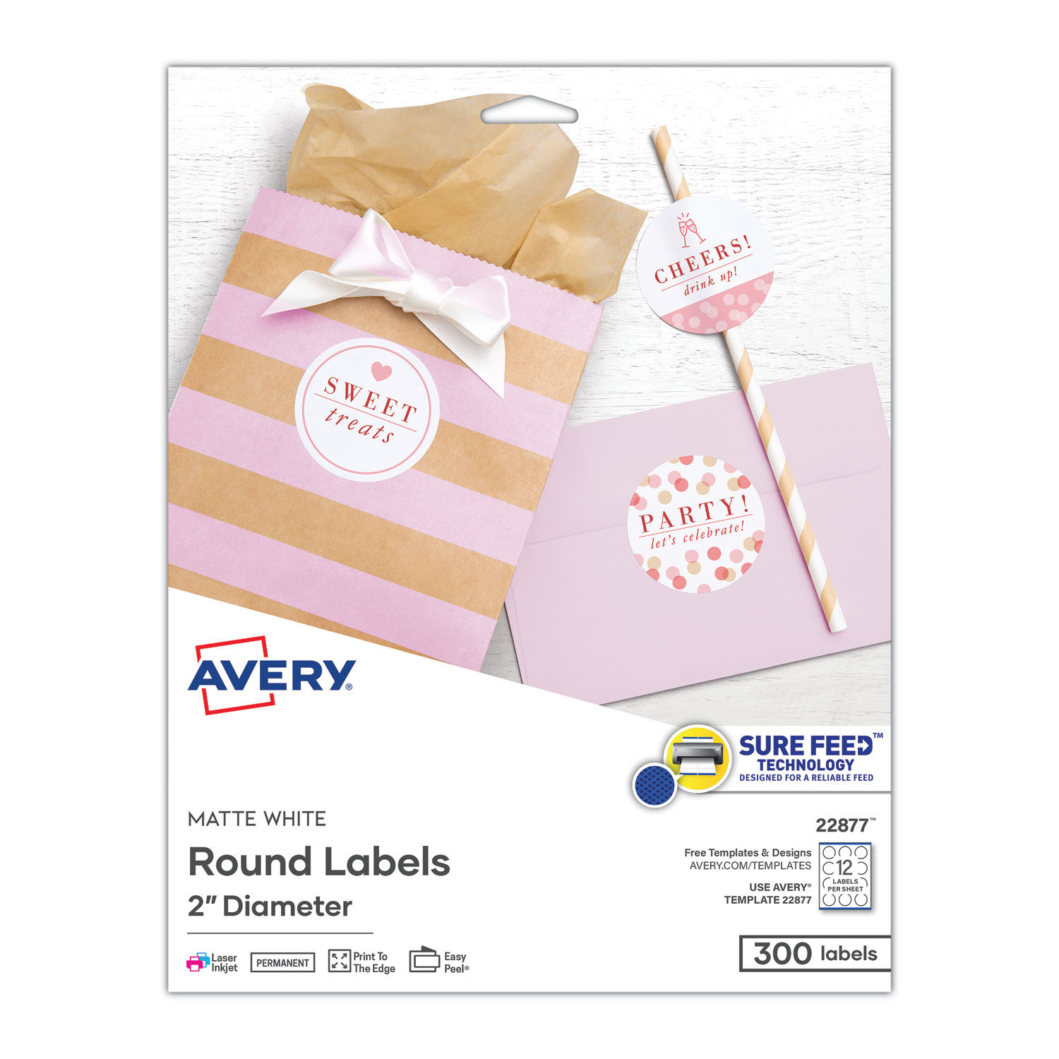 Round Print-to-the Edge Labels with SureFeed and EasyPeel by Averyandreg; AVE22877