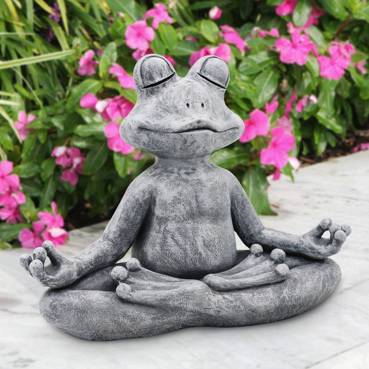 Goodeco Meditating Original Zen Yoga Frog Figurine Statue,Unique Gift Idea,Garden Sculpture Indoor/Outdoor,Patio,Yard or Lawn,12.5"x4.9"x10"