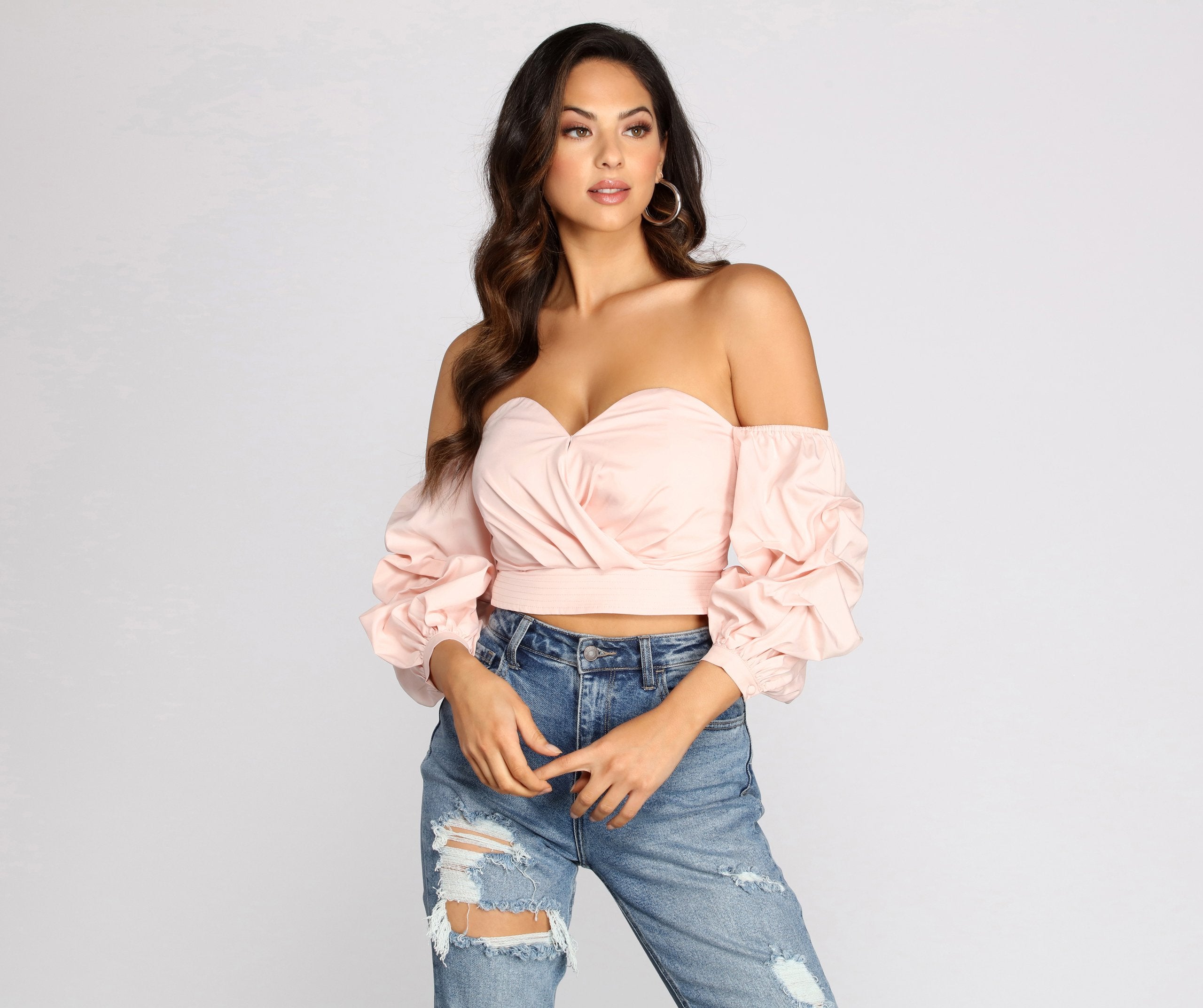 Sweet Like Me Puff Sleeve Crop Top