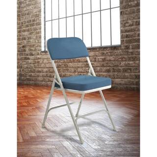 National Public Seating Navy Metal Frame Padded Seat Folding Chair (Set of 2) 3215