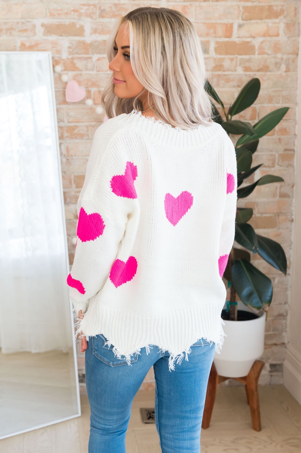 Sweetheart Modest Fringe Sweater