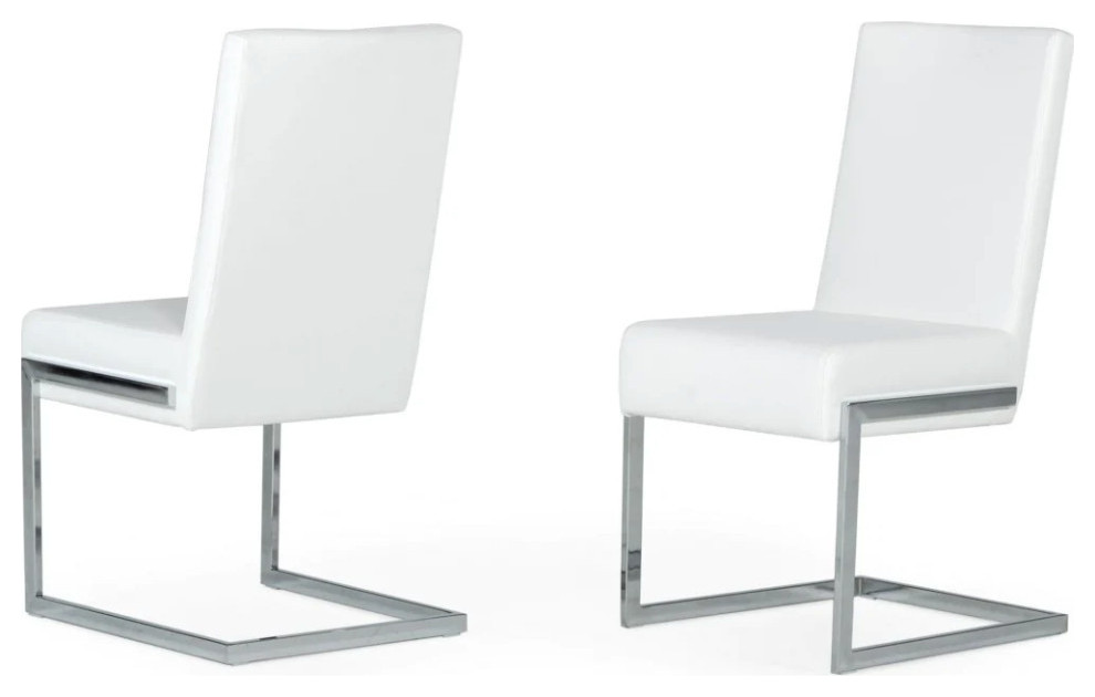 Miriam Modern White Dining Chair  Set of 2   Contemporary   Dining Chairs   by V.S.D Furniture  Houzz