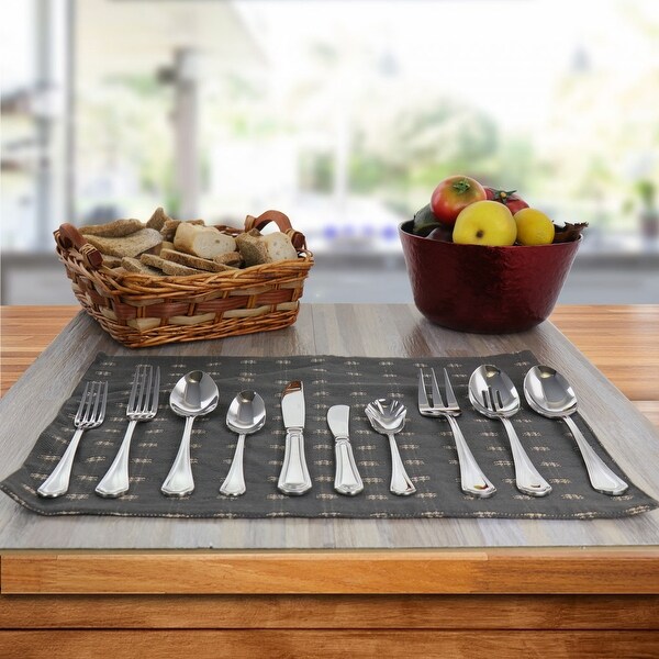 45 Piece Stainless Steel Flatware Set in Silver