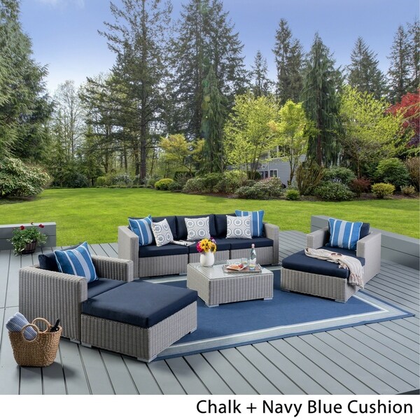 Santa Rosa Outdoor 8piece Wicker Sectional Sofa Set with Cushions by Christopher Knight Home